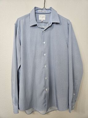 C-Lab Light Blue Micro-Check Men's Dress Shirt